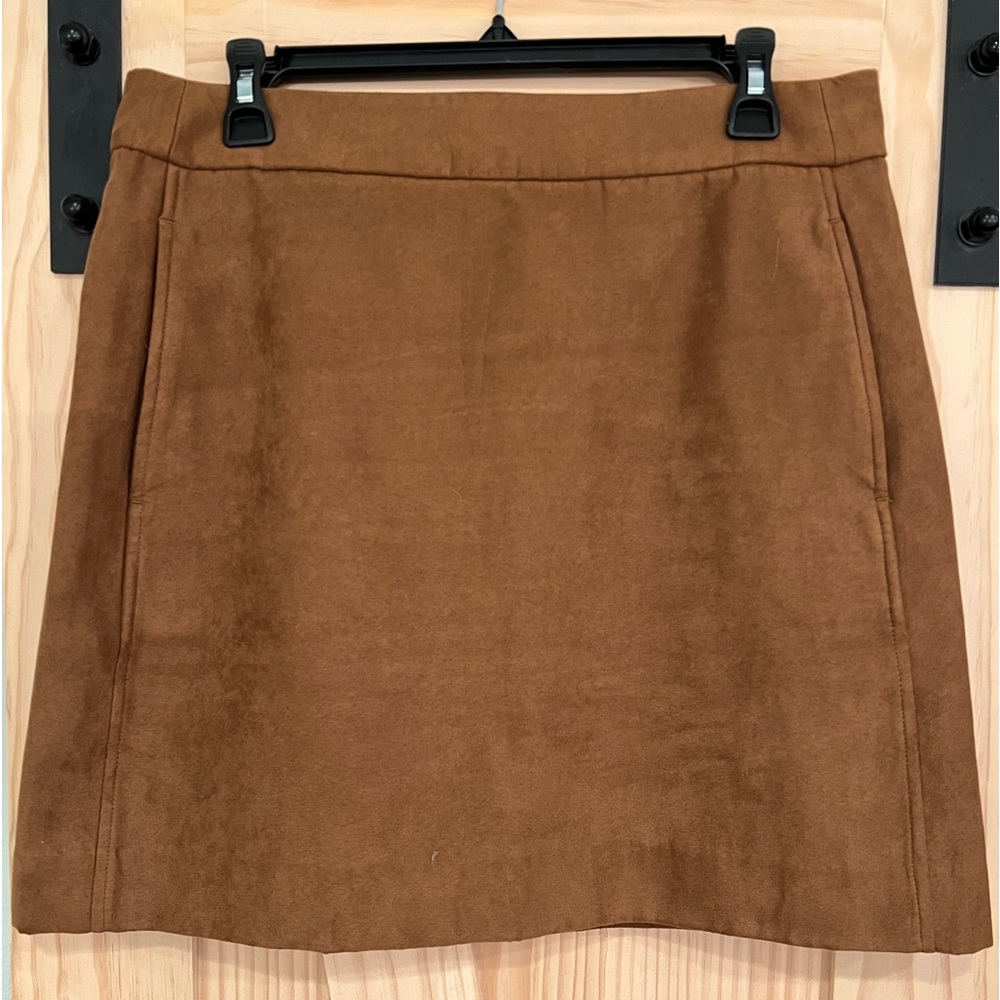 J Crew faux suede mini skirt. Size 10. Like new